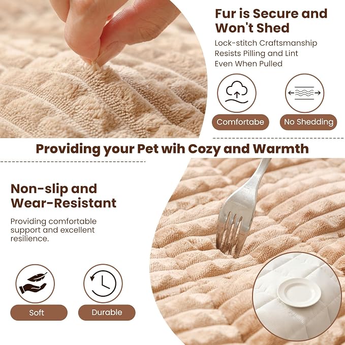 Couch Cover for Dogs Washable, Non Slip Couch Covers for Sofa Pet Friendly, Couch Cushion Covers for Dog, Thick, Soft for Sofa Protector (Camel, 27.6" x 59"/70 x 150cm) - Image 4