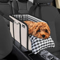 SlowTon Console Dog Car Seat, Dog Booster Seat for Small Dogs Under 11lbs | Portable, Safety Features for Anti-Collapse, Hard Bootm for Excellent Support, with Washable Cushion Built in Seat Belt by SlowTon