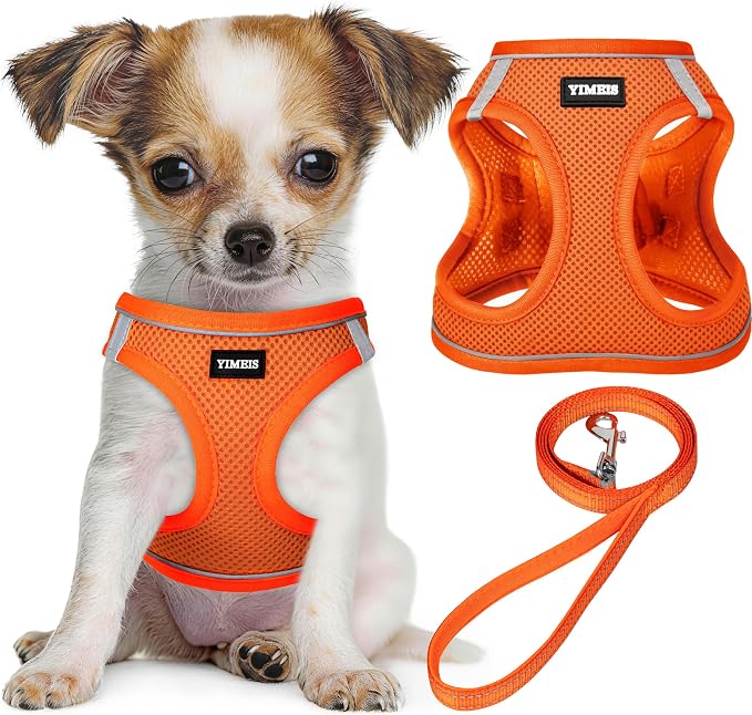 No Pull Dog Puppy Harness and Leash Set Reflective Mesh Vest Large by YIMEIS