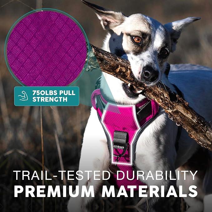 Embark No Pull Dog Harness, Reflective Adjustable Training Vest, No Choke | Adjustable straps fit all dog breeds with sturdy hooks; 360° reflective trim, soft padded Harness Design for All Dogs - Image 6