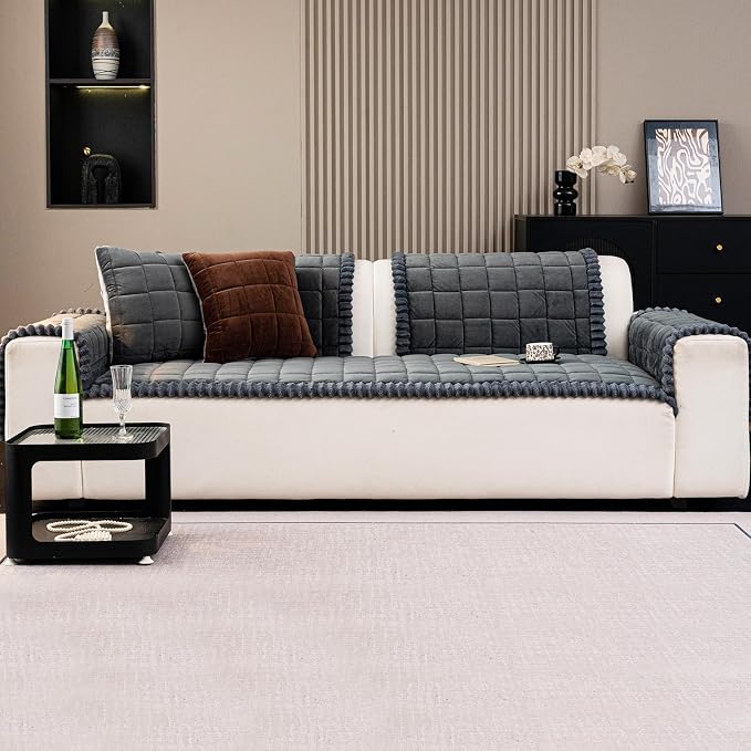 Couch Covers for Dogs, Pet Couch Covers for Recliner, Couchs Protector for Dogs, Sofa Cover for Pets Washable, Dog Cover for Couch, Velvet Couchs Protector for Pets(1PC,Dark Grey,27.6"×27.6") - Image 7