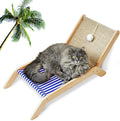 PETKARAY Beach Chair Cat Hammock, Elevated Cat Beds for Indoor Cats, Original Cozy Lounger with Sisal Scratcher and Toy Ball by PETKARAY