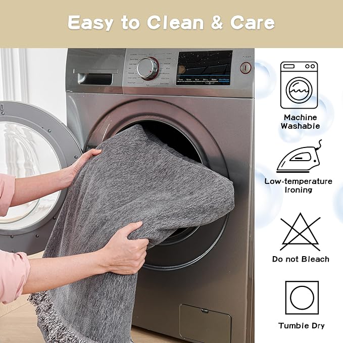MYSKY HOME Chair Covers Armchair Couch Covers for Dogs Washable Sofa Covers, Non Slip Soft Recliner Cover Pet Chair Cover Sofa Slipcover Furniture Protector with Tassel Throws, 71"x91", Dark Grey - Image 6