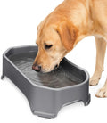 Neater Pet Brands Extra Large Water Bowl for Dogs, Outdoor Dog Water Bowl (1.25 Gallon XL Capacity), Big Trough Style Food Dish for Indoors or Outside, No Spill Large Dog Bowls, Gunmetal Grey by NeaterPetBrands