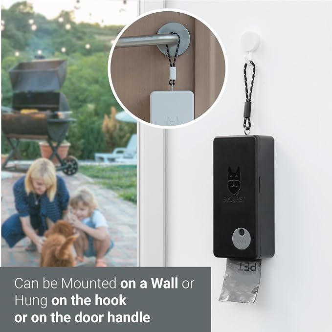 SVD.PET Dog Poop Bag Dispenser, Wall Mount Pet Waste Bag Dispenser Station | Weatherproof Outdoor or Indoor Bag Holder, Easy to Refill Magnetic Cover (Black, Dispenser only) - Image 3