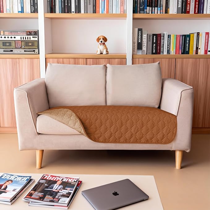 gogobunny 100% Double-Sided Waterproof Dog Bed Cover Pet Blanket Sofa Couch Furniture Protector for Puppy Large Dog Cat, Reversible (32x53 Inch (Pack of 1), Dark Pumpkin/Light Pumpkin) - Image 3