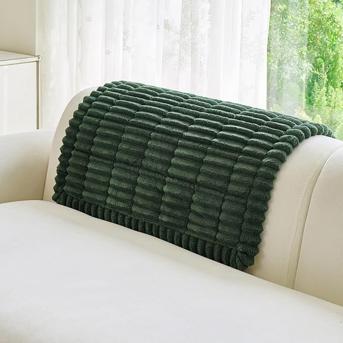MYSKY HOME Chair Covers, Non-Slip Couch Couch, Moss Green, 27.6" x 27.6" | Recliner Chair Covers, Soft & Thick Chair Arm Covers Protectors, for Living Room, Pet Friendly, Couch Cushion Covers - Image 5