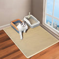 Large Cat Litter Box Mat,35''X 25'' Litter Trapping Mat for indoor Cat, Litter box Mat for Floor, 2 Layer Litterbox Catcher Rug for Kitty Pet,Waterproof Urine Proof, Clean Easily, Non-Slip by USHARP