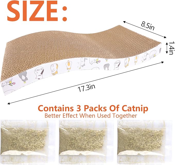 PatiencET 3 Pack Cat Scratcher Pad Recycle Corrugated Cat Scratching Pad | Type S, Scratching and Lounging, Furniture Protector - Image 4