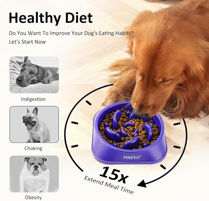 YINEYA Slow Feeder Dog Bowls, Pet Supplies That Slow Down Eating, Pet Food Bowls, Maze Dog Puzzle Feeder for Medium Breed | Dog Food Bowl Slow Down Eating Prevents Bloat, Promotes Healthy Digestion, Puzzle Feeder Interactive Makes Meal Time Fun - Image 3
