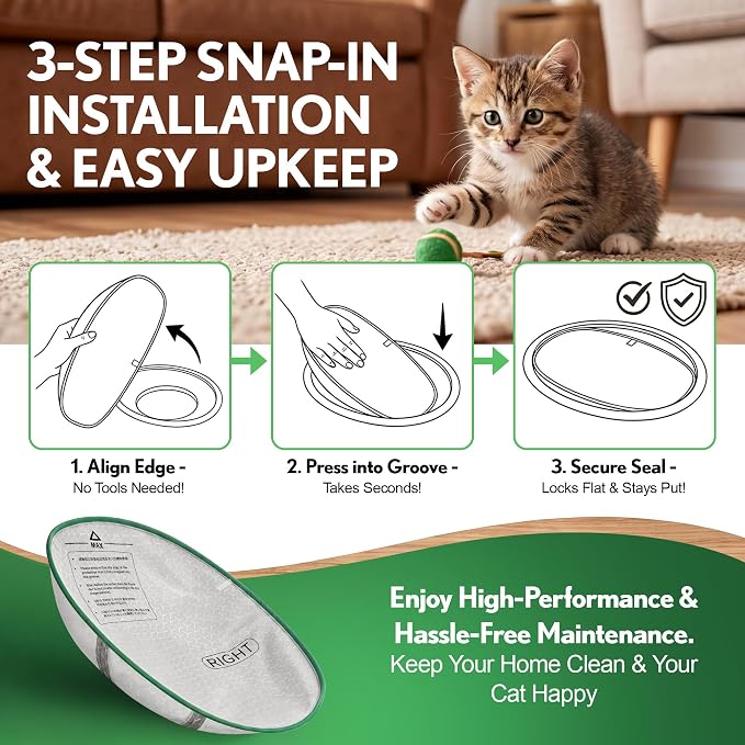 Upgraded Cat Litter Pad Compatible with PuraMax 2 Self-Cleaning Litter Box | Automatic Self-Cleaning Litter Box Mat, Leakproof Replacement Cat Mat, Waterproof, Anti-Stick & Scratch-Resistant Fabric - Image 4