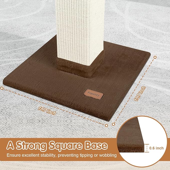 Cat Scratching Post 33 inch for Indoor Cats, High Cat Scratch Post Brown, Cat Tree for Full-Body Stretching, Protect Your Furniture - Image 5