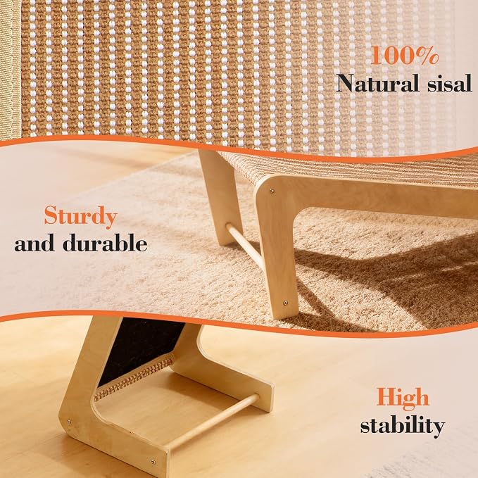 2-in-1 Cat Scratching Post with Replaceable Sisal Pads – Durable Scratcher Toy for Indoor Cats - Image 9