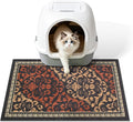 Cat Litter Mat, 24"x15" High-Density PVC Cat Litters Trapping Mat, Waterproof & Non-Slip Backing, Litter Box Catcher, Soft on Kitty Paws, Easy Washable Pet Supplies Brown-Green by Yigerlee