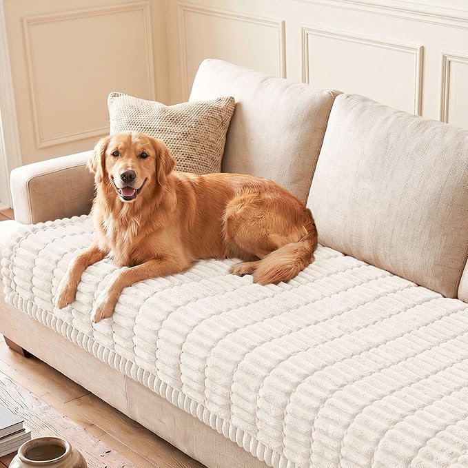 hyha Couch Cover for Dogs, Washable Non Slip Plush Flannel Sofa Protector | Thick Flannel, Anti-Slip Backing, Pet Hair & Scratch Protection, Fits Sofa & Loveseat (35.4" x 63") by hyha