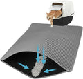 Cat Litter Mat, Double Layer Honeycomb, 30"x24", Gray | XL Litter Box Mat, reduces Litter Tracking, waterproof non-slip, easy-clean, soft on paws, scratch resistant, BPA-free EVA by Xuanyaente