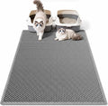 Pieviev Cat Litter Mat, Double-Layer Waterproof Litter Trap, 36" x 30" Gray | Honeycomb Design Catches Scattered Particles to Stop Tracking, Urineproof Base Protects Floors, Easy to Clean by Pieviev