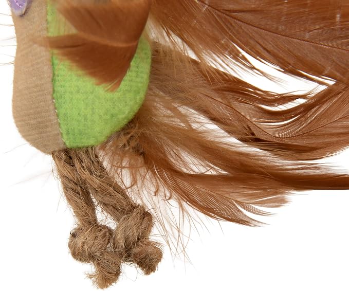 Instincts by SmartyKat 2-Pack HappyNip Love Mates Feather Birds Plush Cat Toys, Contains Catnip & Silvervine - Orange/Green, 2-Pack - Image 6