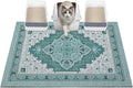 Glittme Cat Litter Mat with Non-Slip Bottom Litter Box Mat 40"X30" Litter Trapping Mat Easy to Clean Washable Cat Food Mat for Kitty,XL by Glittme
