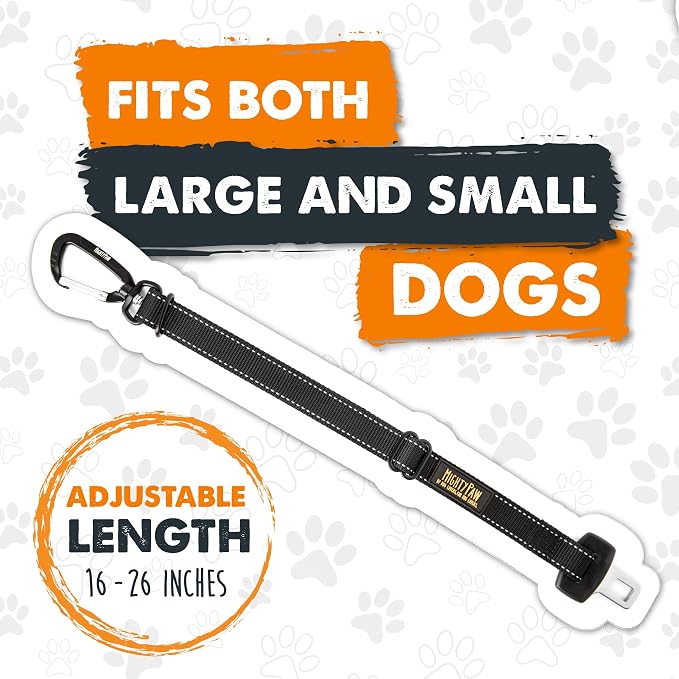 Mighty Paw Dog Seat Belt for Car, Heavy-Duty Aviation Aluminum Carabiner | 850 Lbs Force Rated, Nylon Webbing, Swivel Clip, 16-26 In Adjustable - Image 9