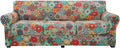 hyha Stretch Couch Covers, Sofa Cover for 3 Cushion Couch Pet Friendly | Floral Pattern, Printed, 4 Pieces, 3 Separate Cushion Sofa, Durable Anti-slip Washable Protector with Elastic Bottom for Dogs by hyha