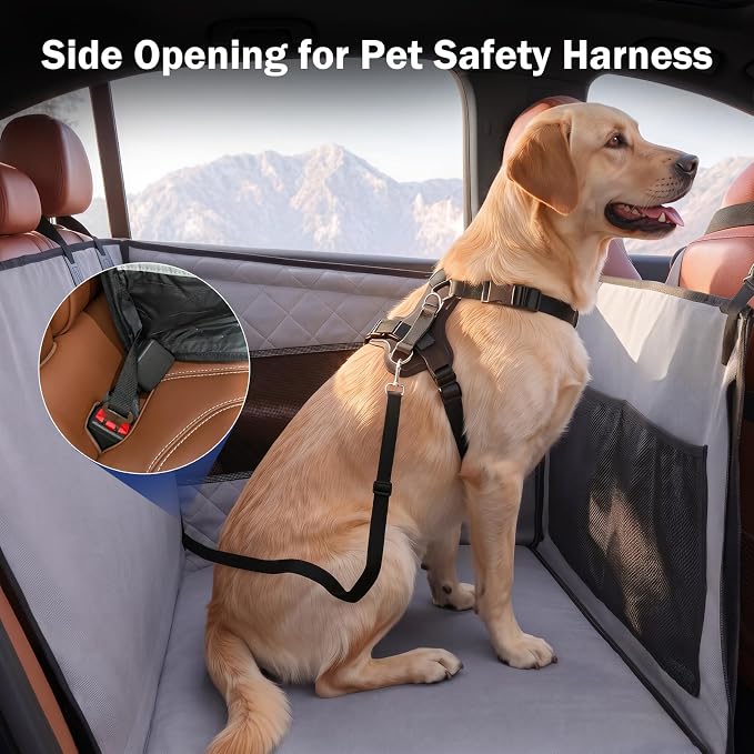 MIXJOY Dog Car Seat for Large Medium Dogs - with Dog Bed Inside, Back Seat Extender for Pets, Waterproof Pet Carseat for Medium Sized Pet, Hammock for Pet, with Storage Pocket - Image 9