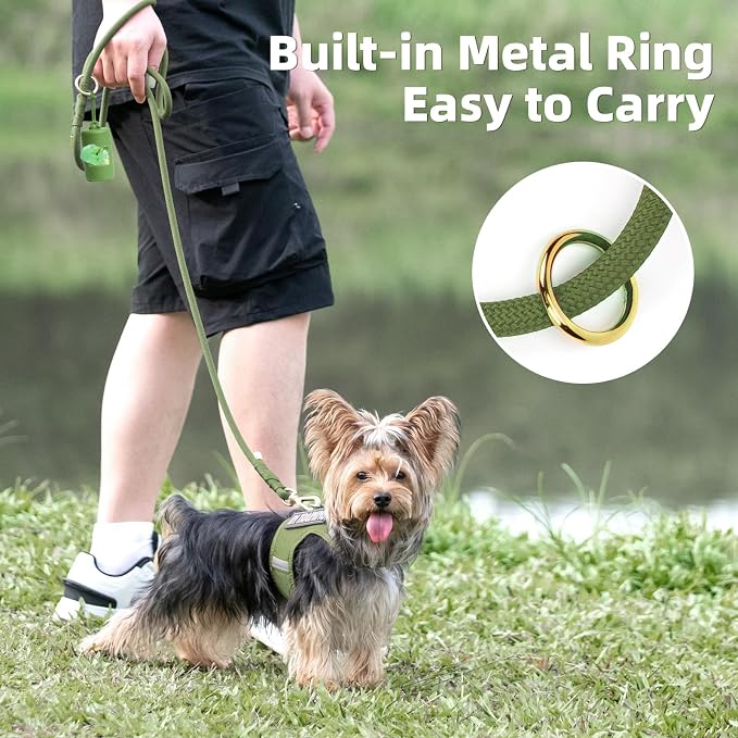 5FT Dog Leash 5/16 inch Puppy Cat Rope Lead | Misty Green, with Anti-tangle Swivel Clip, Comfortable Non-slip Grip Handle, Ideal for Daily Walks, for Small Medium Dogs - Image 5