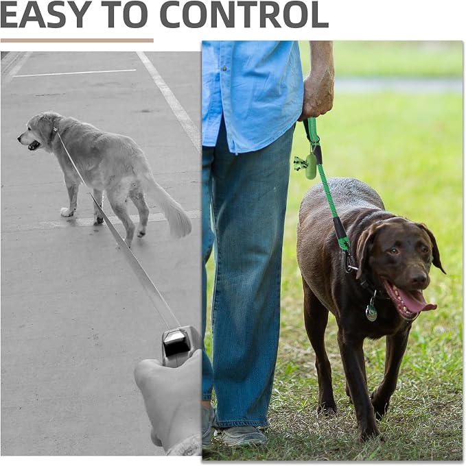 PUPTECK Reflective Short Dog Leashes 3 Pack for Walking and Training | Heavy Duty Clip with Soft Padded Handle for Medium Large Dogs Traffic Control - Image 6