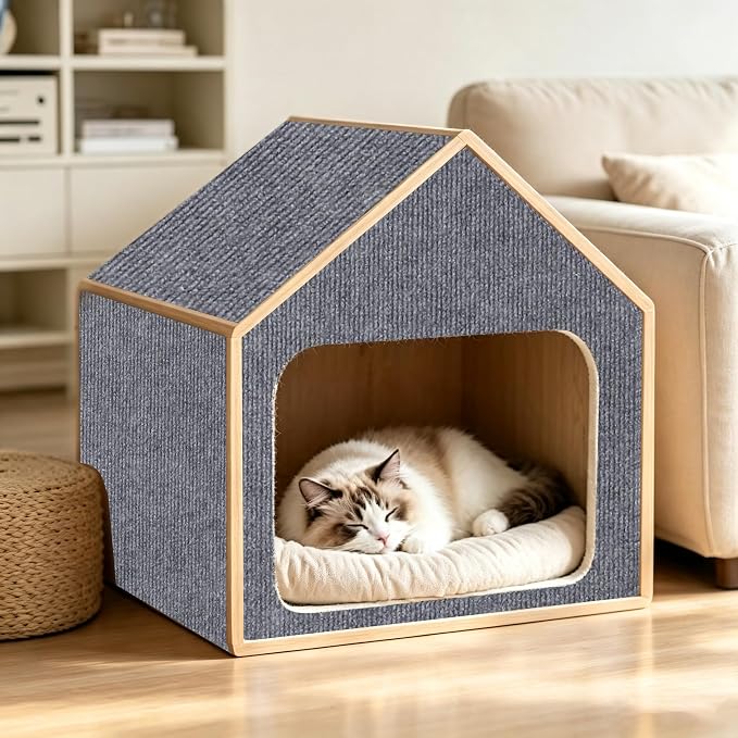 4Pcs Grey Cat Scratch Protector,11.8"x15.8" 4mm Scratch Pad for Cats | Trimable Cat Scratchers for Indoor Cats, Easy Peel Tab Self-Adhesive Guards for Couch Sofa Wall Cat Tree & Cat Wall Furniture - Image 6