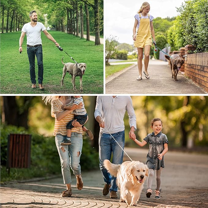 Long Dog Leash 15 FT: Heavy Duty Rope Leashes for Dogs Training with Swivel Lockable Hook Reflective Threads Bungee and Padded Handle - Dog Lead for Large Small Medium Dogs Outside Walking Hiking Blue - Image 7