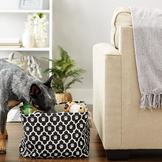 Bone Dry 6192 Pet Storage Collection Lattice Paw Print, Medium Rectangle, Black - Image 5