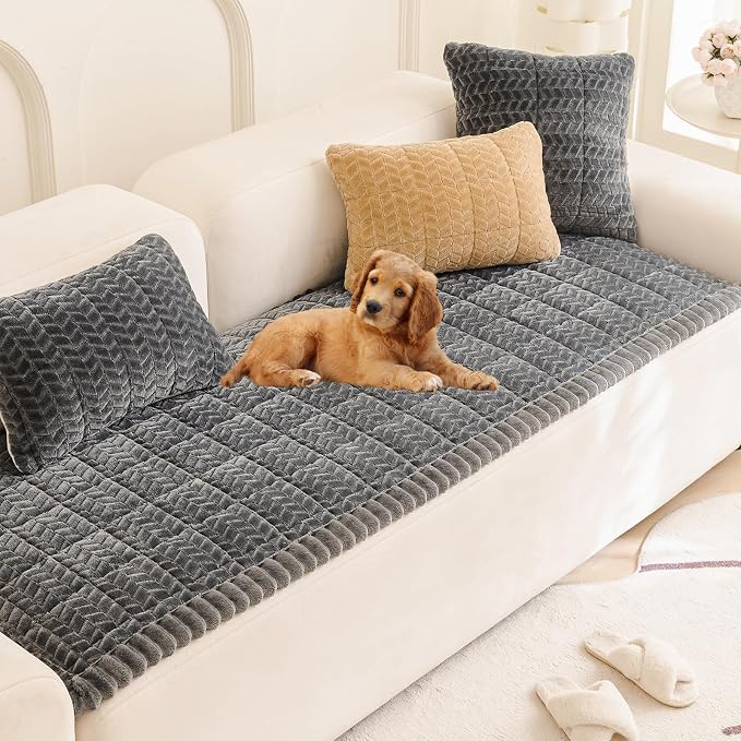 Pet Couch Cover Dogs Washable Sofa Protector Covers Non Slip Fuzzy Dog Mat | Soft Flannel, Anti-Slip Backing, Protect Furniture from Hair, Dirt, Messes, Fit Sofa and Loveseat - Image 5