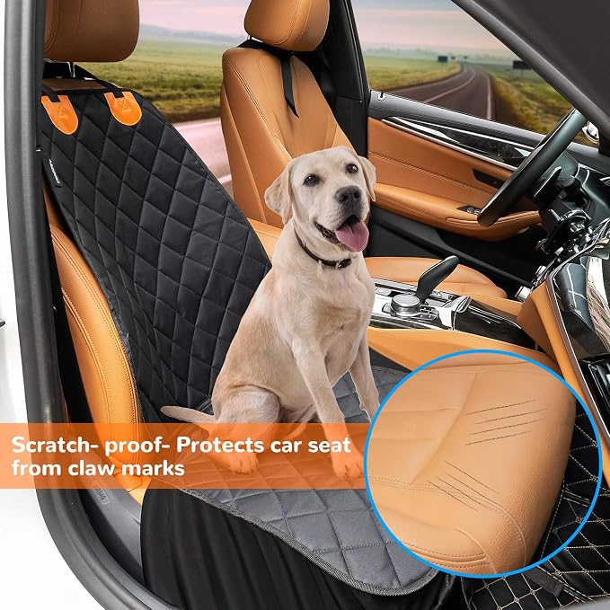 URPOWER Car Seat Protector, Waterproof Seat Cover for Dog & Child Car Seat | 600D Oxford, Elastic Skirt, Scratch Resistant, Non-Slip, Storage Pocket, Easy Install，Fits Cars, Trucks & SUVs - Image 3