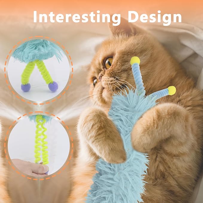 3 Pack Catnip Toys,Soft Cat Pillows Toys with Antennae, Funny cat Toy | Cat toys for indoor cats, Indoor Interactive toy, cat kicker toy, Companion Toys for Cats (Antenna Green Set) - Image 6