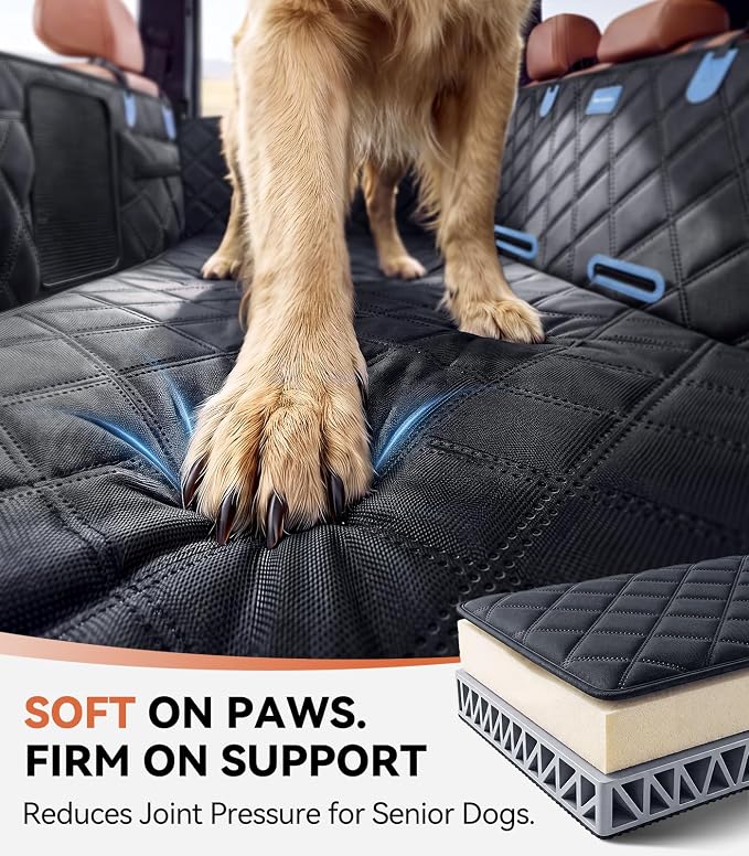 Rorhxia Dog Seat Cover for Backseat, [Safe, Comfort and Large Space], L | Weight capacity > 500 lbs, 600D Durable Waterproof, Release Passenger Seats, Fits Sedan SUV Truck, Large Dog Friendly - Image 4