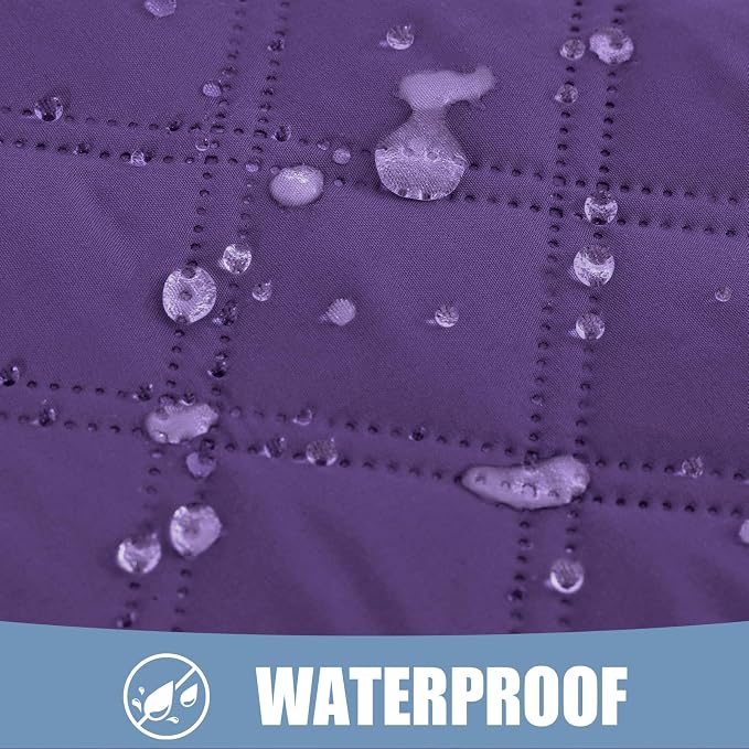 Smiry Waterproof Reversible Pet Couch Covers for Dogs | Pet Friendly, Soft Fabric, Washable Sofa Furniture Protector for Dogs Cat Kids, Checkered (52"x82", Purple/Purple) - Image 2