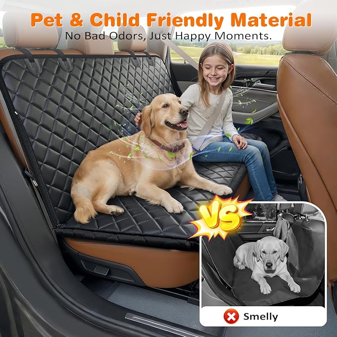 URPOWER 900D Heavy Duty Dog Seat Cover for Back Seat, Waterproof Hammock | 60% Tougher than 600D Oxford, Side Flaps with Zippers, Scratch Resistant, Non-Slip, Machine Washable, Fits Cars & SUVs - Image 5