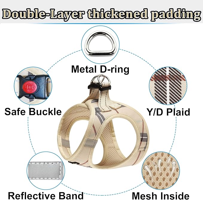 Dog Harness Step-in Breathable Puppy Cat Dog Vest Harnesses for Small Medium Dogs - Image 2