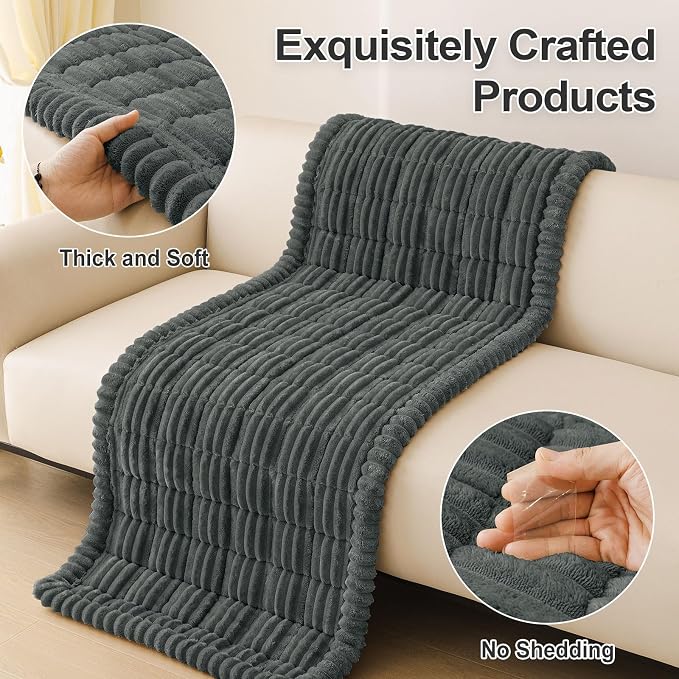 hyha Couch Cover for Dogs, Washable Non Slip Plush Flannel Sofa Protector | Thick Flannel, Anti-Slip Backing, Pet Hair & Scratch Protection, Fits Sofa & Loveseat (27.6" x 59") - Image 8