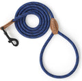 Mile High Life Dog Leash with Genuine Leather-Wrapped Ends, 4/5/6FT | Tangle-Free 360° Swivel Clasp Heavy Duty Rope Leash | Small Medium Large Dogs | Daily Walking (Blue, 60 Inch, 1/3") by MileHighLife