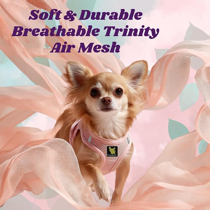 EcoBark Teacup Dog Harness, Soft XXXS Puppy Halter Vest, Baby Pink | Luxury Reflective Mini Step In Dog Harnesses, No Choke Mesh For Chihuahua & Yorkie Puppies, 2 To 5 Lb Toy Breed Dog - Image 4