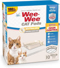 Four Paws Wee-Wee Cat Pads, Unscented, 10 Count | Disposable litter box mats, great for under litter boxes, advanced odor control, fast absorption, litter tracking, 28" x 30" by FourPaws