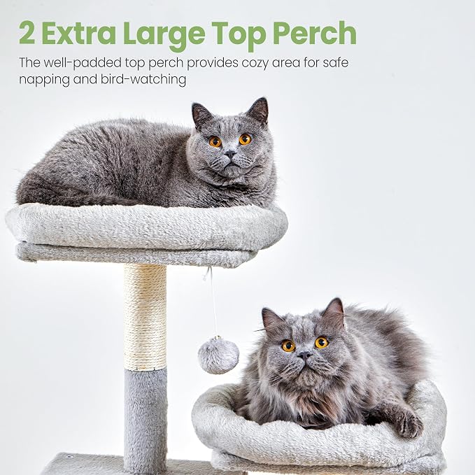 Cat Tree Tower for Indoor Cats Large Adult - 65 inch Extra Tall Cat Condo Trees with Scratching Post Hammock Perch - XL Sturdy Big Heavy Duty Multi Level Cat House Towers - Kitty Climbing Furniture - Image 3