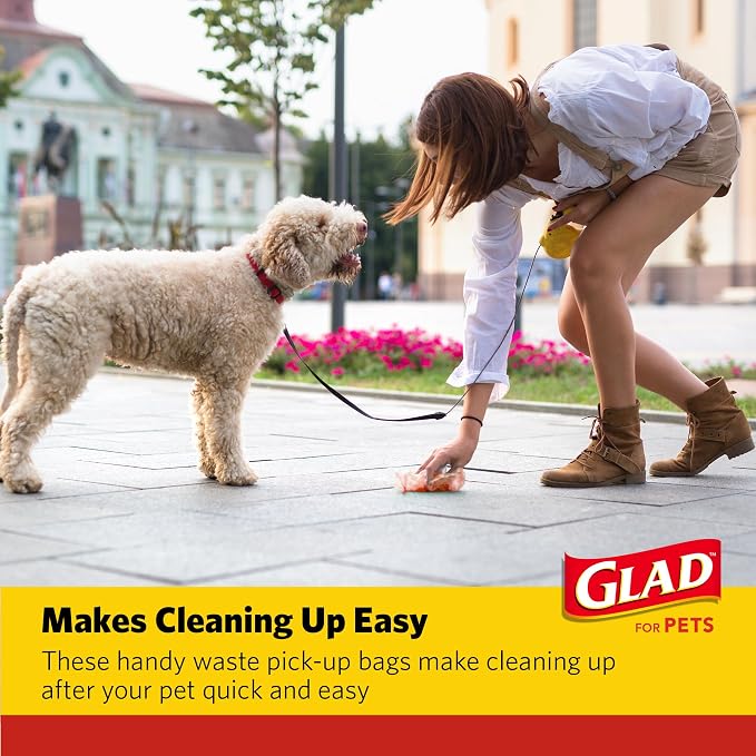 Glad for Pets Scented Dog Waste Bags, Tropical Breeze Scent, 240 Count | Tear-resistant and leak-resistant, heavy-duty design, 16 rolls, for easy daily waste cleanup, dogs, cats - Image 4
