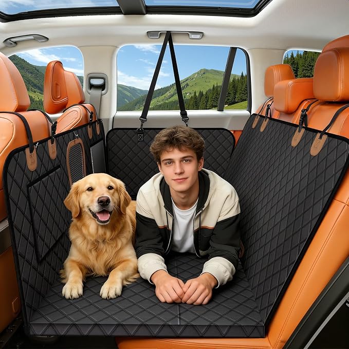 A-Pce Dog Car Seat Cover for Back Seat, Waterproof Hammock for Car & SUV | Easy to Clean, for Travel and Daily Use, Non-Slip, Back Seat Pet Cover for Dogs - Supports 400lbs - Image 7