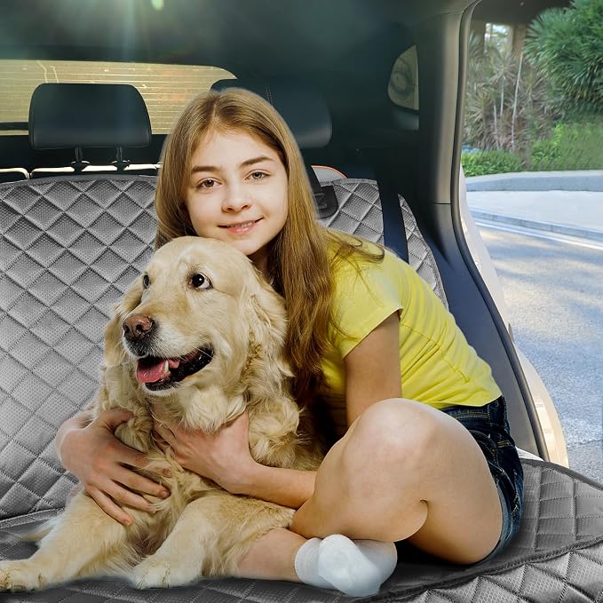 PETICON Waterproof Scratchproof Pet Bench Seat Covers for Cars, SUVs | Nonslip Durable Back Seat Cover for Dogs, 600D Oxford Fabric, Side Flaps, Full Bench, Easy Install, Machine Washable - Image 7