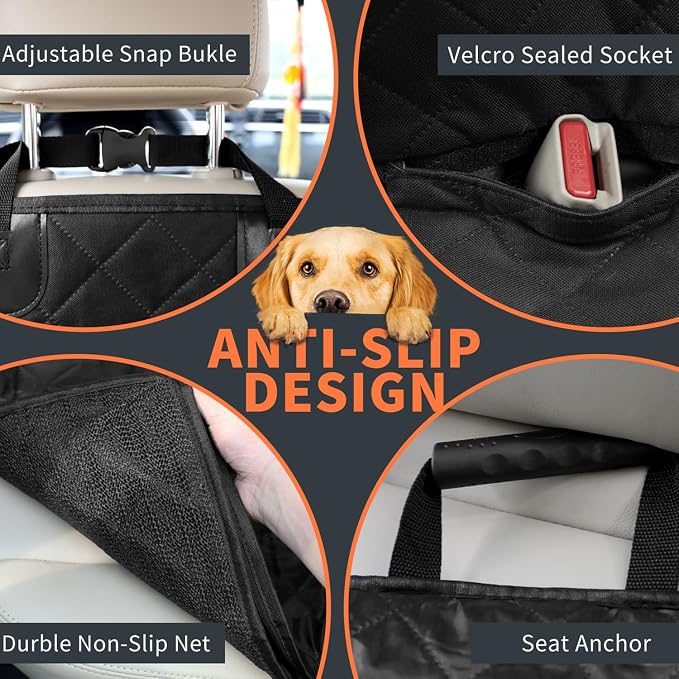 IVY&LANE Dog Car Seat Cover for Back Seat,Conversible 2-in-1 Waterproof Front Seat Cover,Heavy-Duty & Scratchproof Car Seat Protector Cover for SUVs,Trucks and Sedans,Large - Image 7