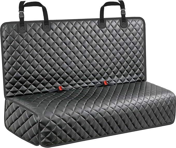 URPOWER Dog Car Seat Cover for Back Seat, Waterproof PU Leather | Non-Slip, Scratch-Resistant Rear Bench Seat Protector for Dogs, Easy to Clean, for Full-Size SUVs & Pickup Trucks by URPOWER