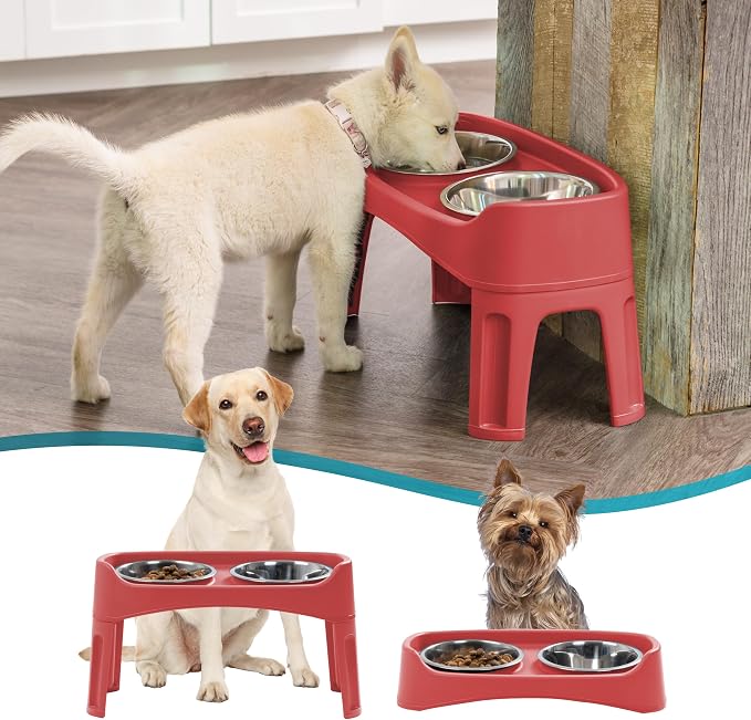 IRIS USA Elevated Dog Bowls, Dual Height 4.63" or 12.25" Made in USA, Black | Includes 2 Stainless Steel Bowls (64oz), Spill Guard, Height Adjustable, Non-Slip Feeder, Helps Reduce Neck Strain - Image 11