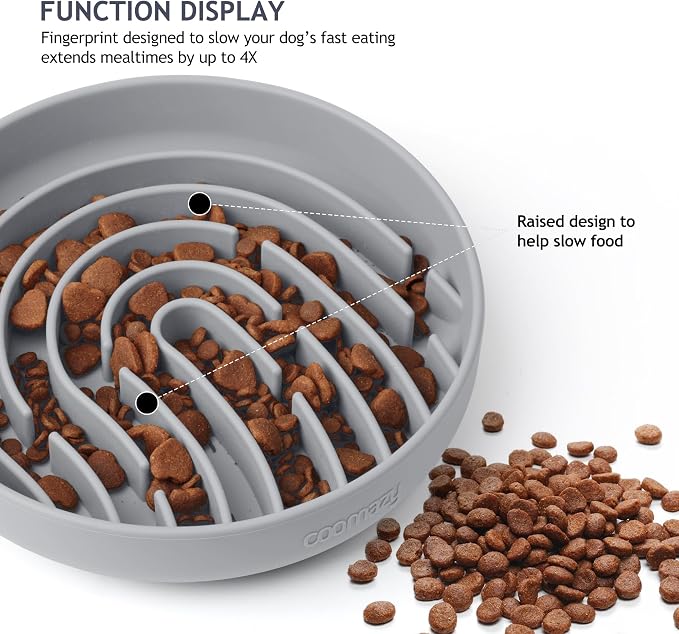 Coomazy Slow Feeder Dog Bowls, Silicone Anti Choking Puzzle Dog Food Bowl | Interactive Pet Slow Eating Bowl,Prevent Overeating Keeps Dogs Busy,for small and large dogs - Image 3